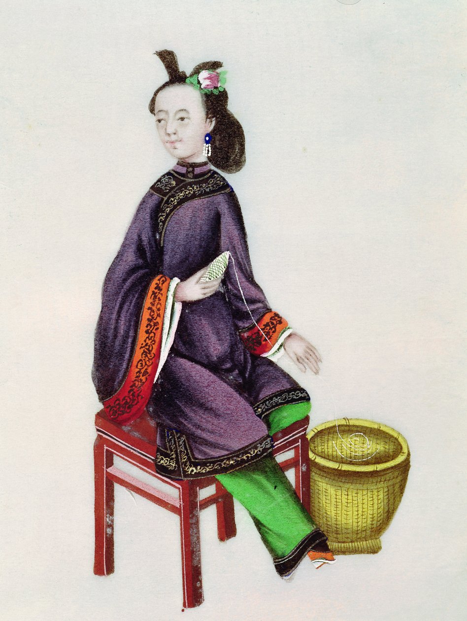 Orsót készítő kínai nő, Qianlong-korszak (1736-96) alkotó: Chinese School