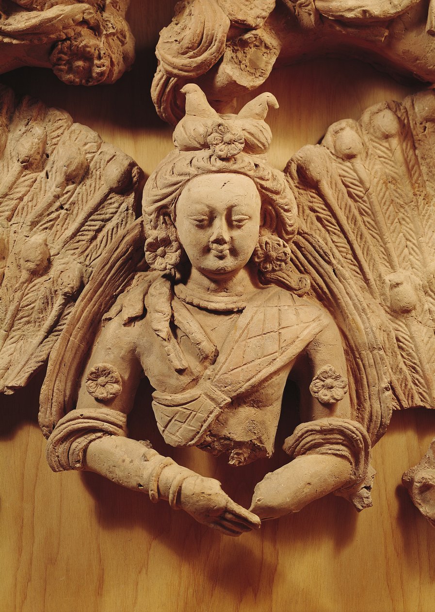 Sakyamuni Buddha, Tumshuqból (Xinjiang) 6-7. század (terrakotta) alkotó: Chinese School
