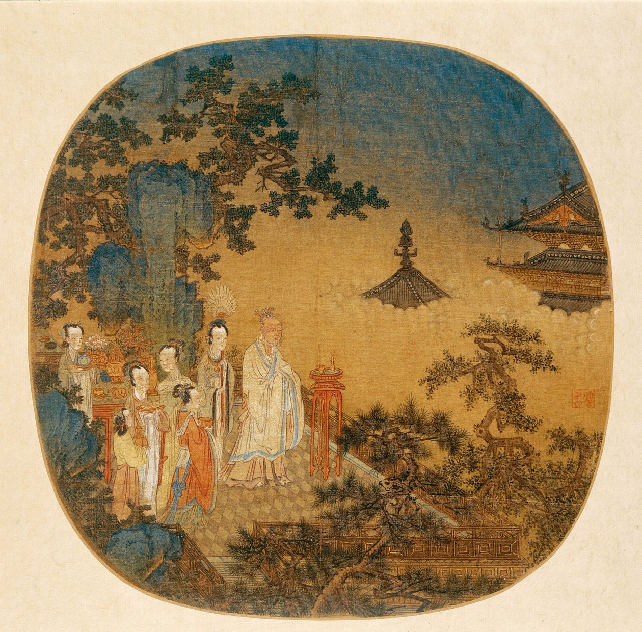 Füstölőszertartás, 14. század. alkotó: Chinese Master.