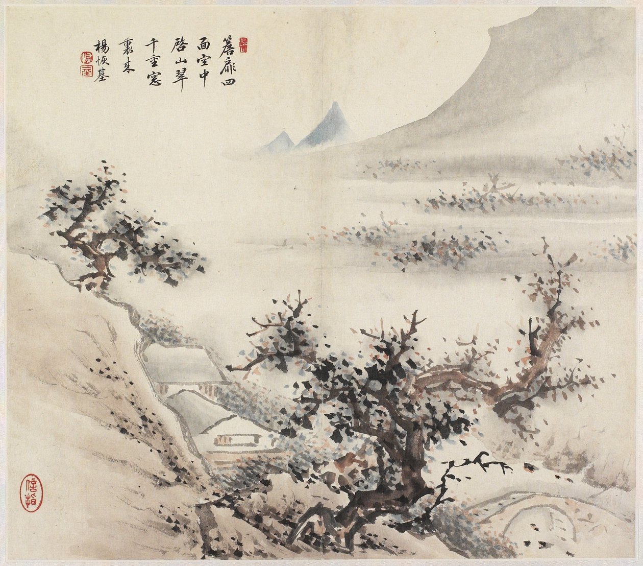 Fekvő (tinta és színek papíron) alkotó: Chinese School