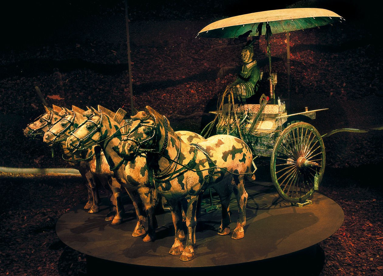Quadriga, Qin-dinasztia, ie 221-206 (bronz szobor) alkotó: Chinese School
