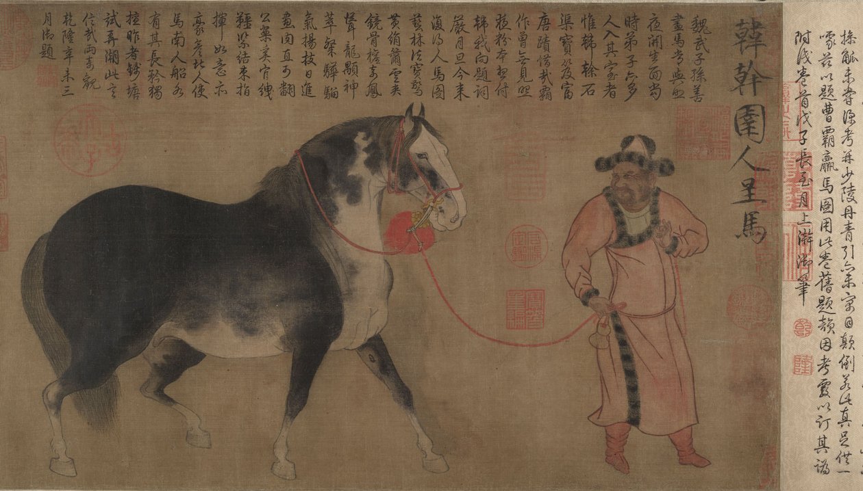 Mén vőlegénnyel, kézi tekercs alkotó: Chinese School Chinese School