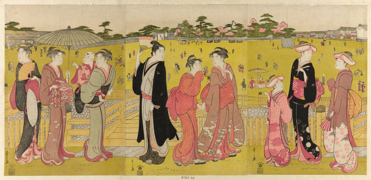 Séta Mihashi közelében Uenóban alkotó: Chobunsai Eishi