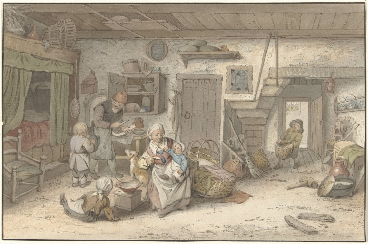 Belső parasztcsaláddal alkotó: Christiaan Josi