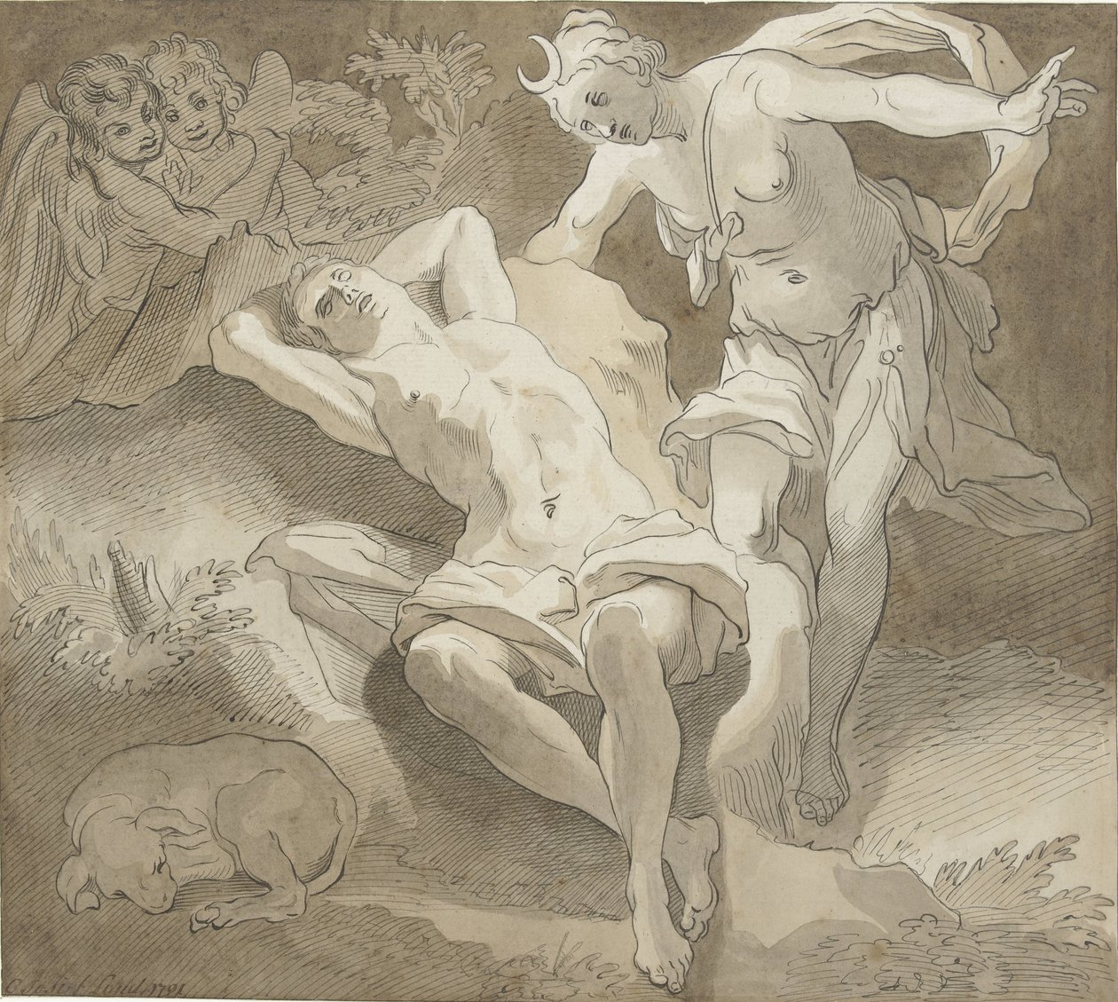 Selene és Endymion alkotó: Christiaan Josi