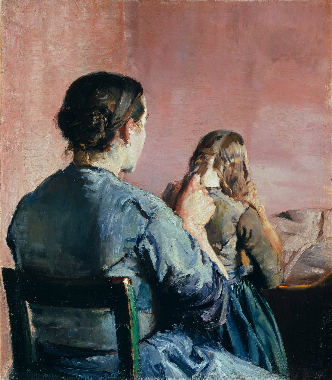 Haját fonva alkotó: Christian Krohg