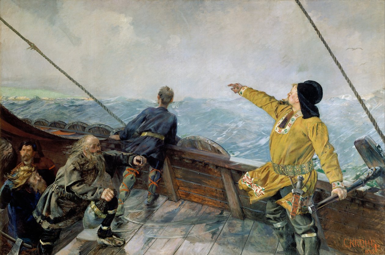 Leiv Eirikson felfedezi Amerikát alkotó: Christian Krohg