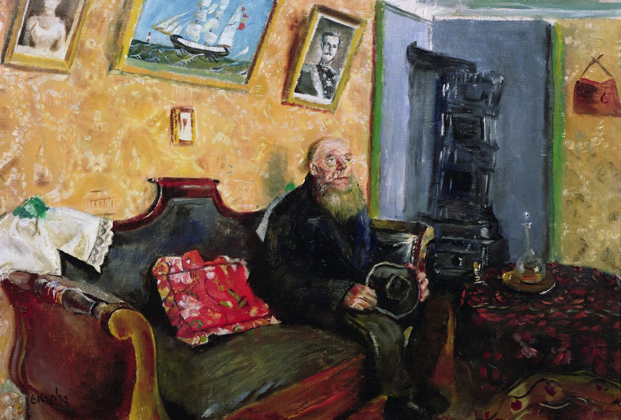 Részvétlátogatás (olaj, vászon) alkotó: Christian Krohg