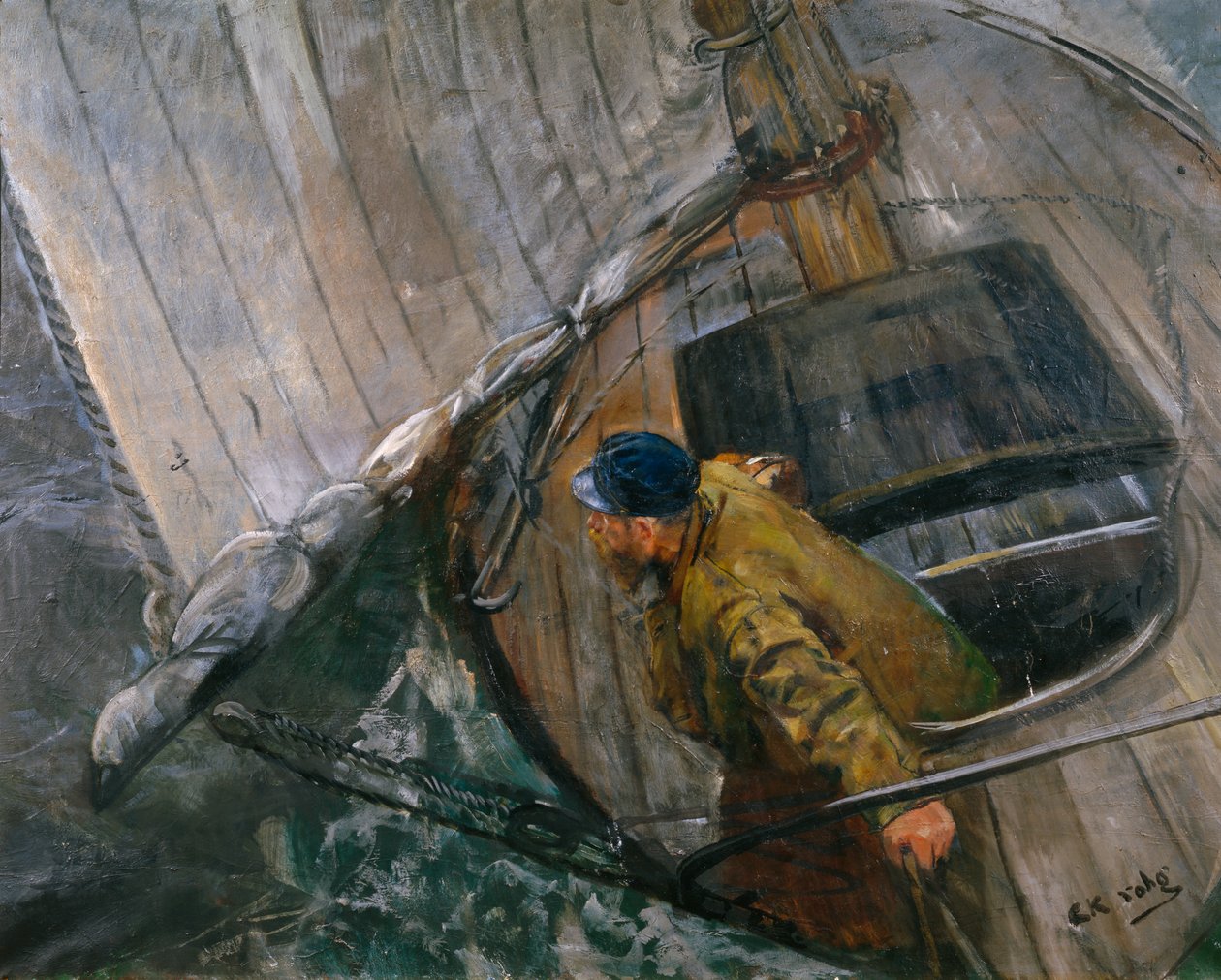 Vitorlázás zátonyvitorlákkal alkotó: Christian Krohg