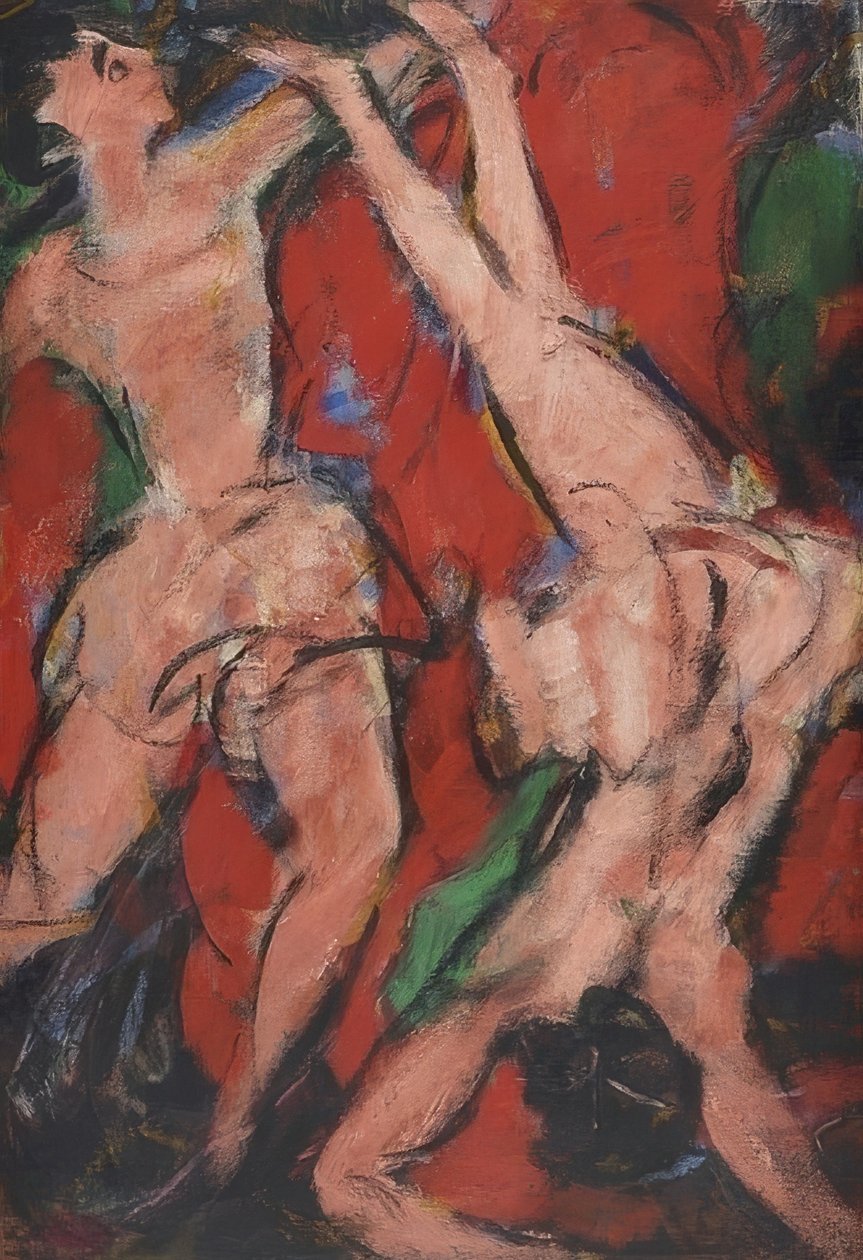 Akrobaták. 1916 alkotó: Christian Rohlfs