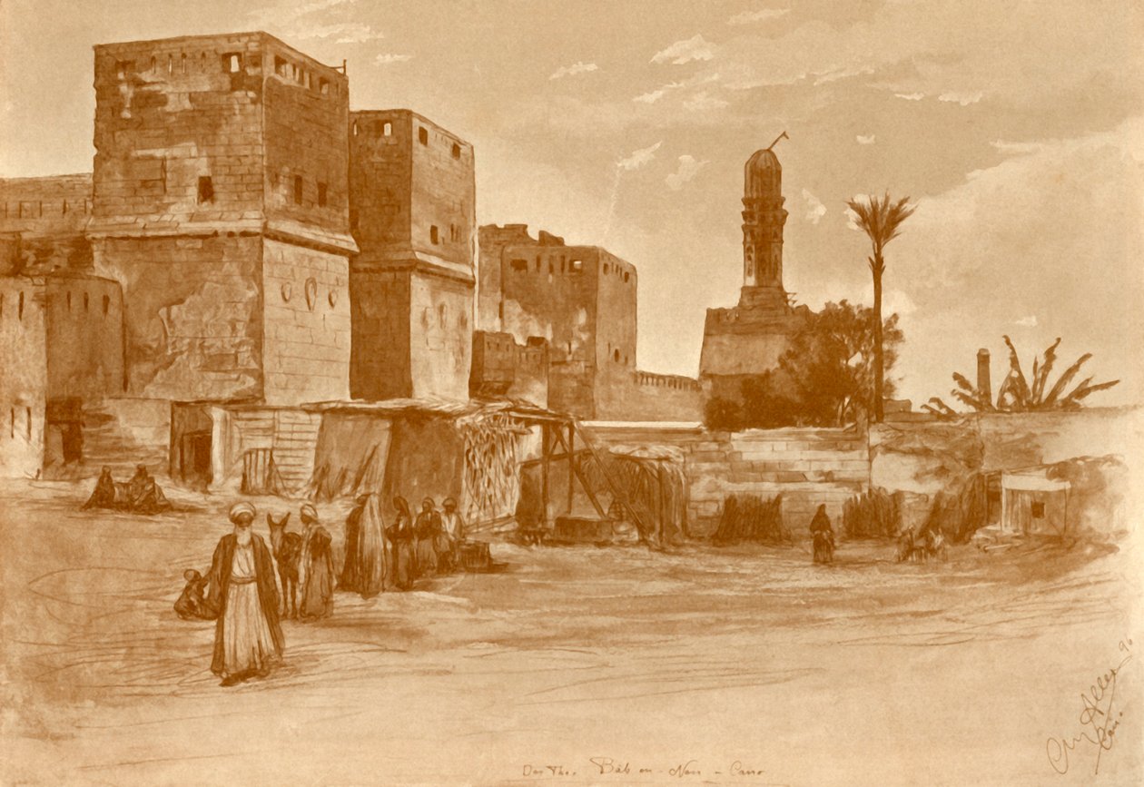 Bab al-Nasr kapu Kairóban, 1898. alkotó: Christian Wilhelm Allers