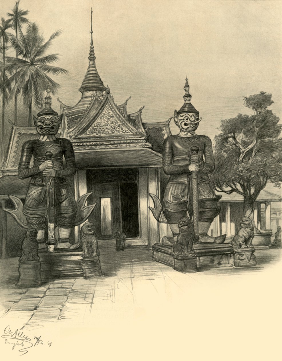 Bangkok, Sziám, 1898. alkotó: Christian Wilhelm Allers