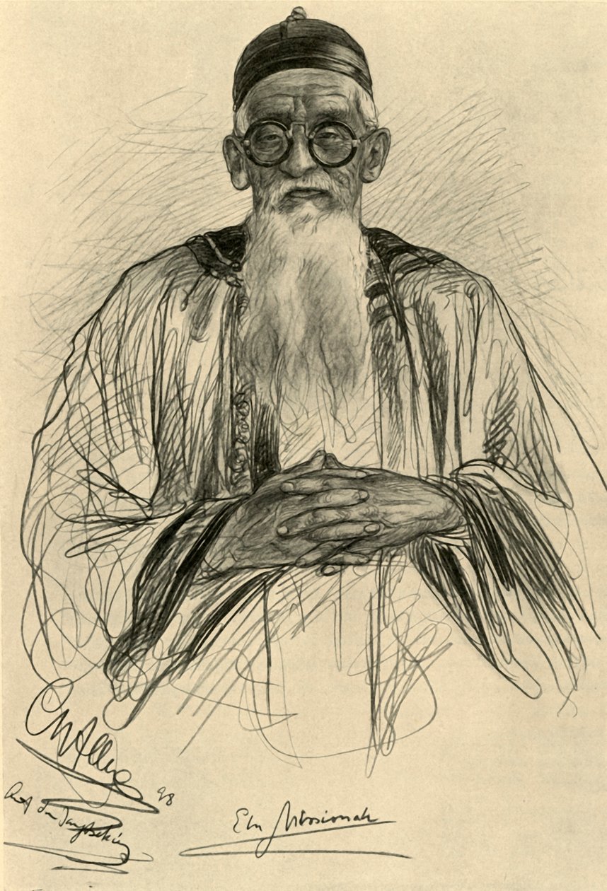 Szemüveges kínai férfi, 1898. alkotó: Christian Wilhelm Allers
