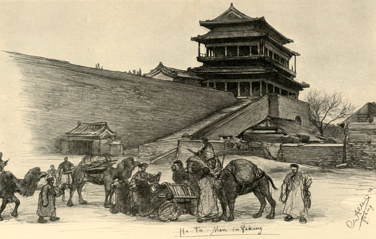 Hatman Gate, Peking, Kína, 1898. alkotó: Christian Wilhelm Allers