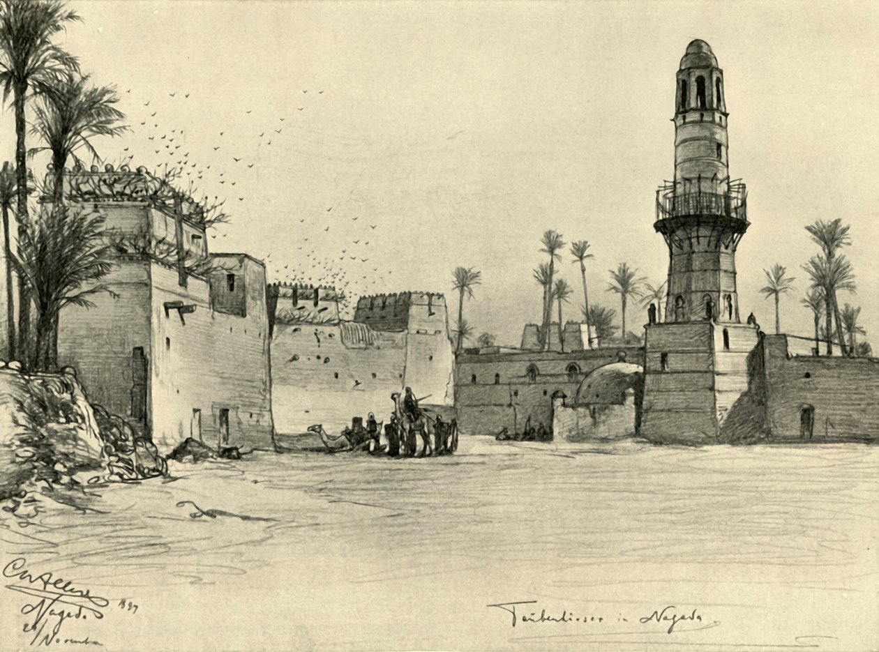 Házak Nagadában, Egyiptomban, 1898. alkotó: Christian Wilhelm Allers
