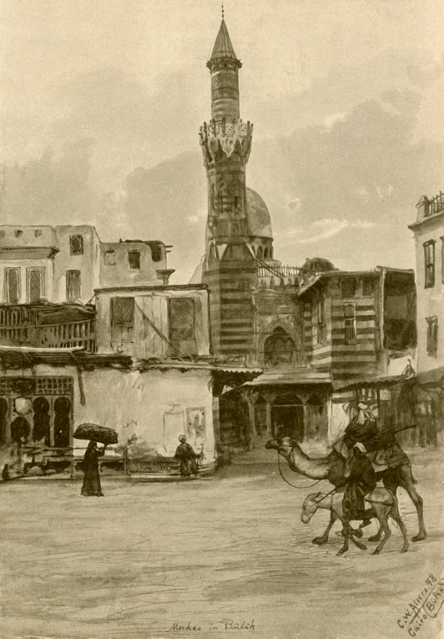 Mecset, Boulaq, Kairó, Egyiptom, 1898. alkotó: Christian Wilhelm Allers