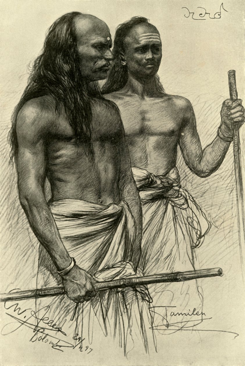 Tamil férfiak, Colombo, Ceylon, 1898. alkotó: Christian Wilhelm Allers