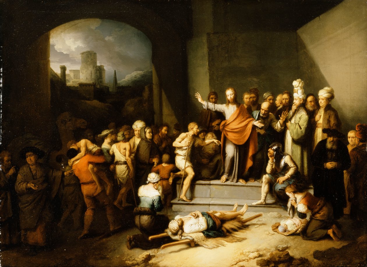 Betegeket gyógyító Krisztus, alkotó: Christian Wilhelm Ernst Dietrich
