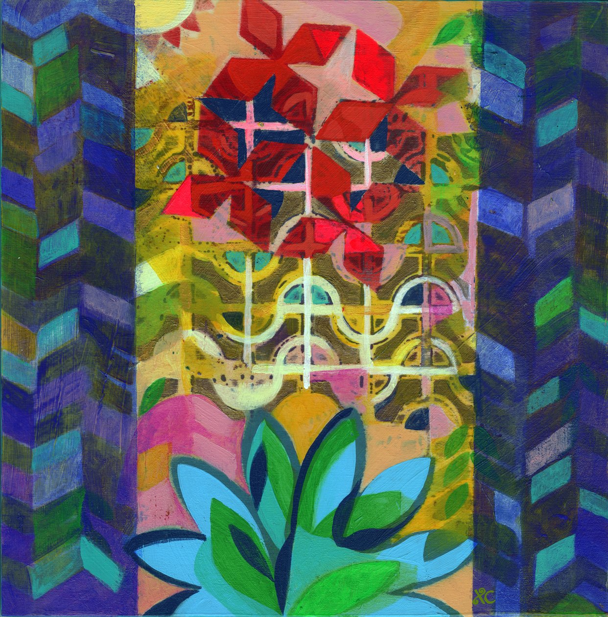 Meditáció 14, c. 2017 (akril, tábla) alkotó: Christina Saj