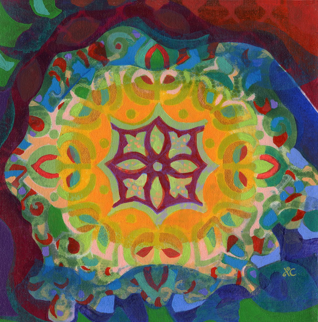 Meditáció 38, c 2017 (akril, tábla) alkotó: Christina Saj