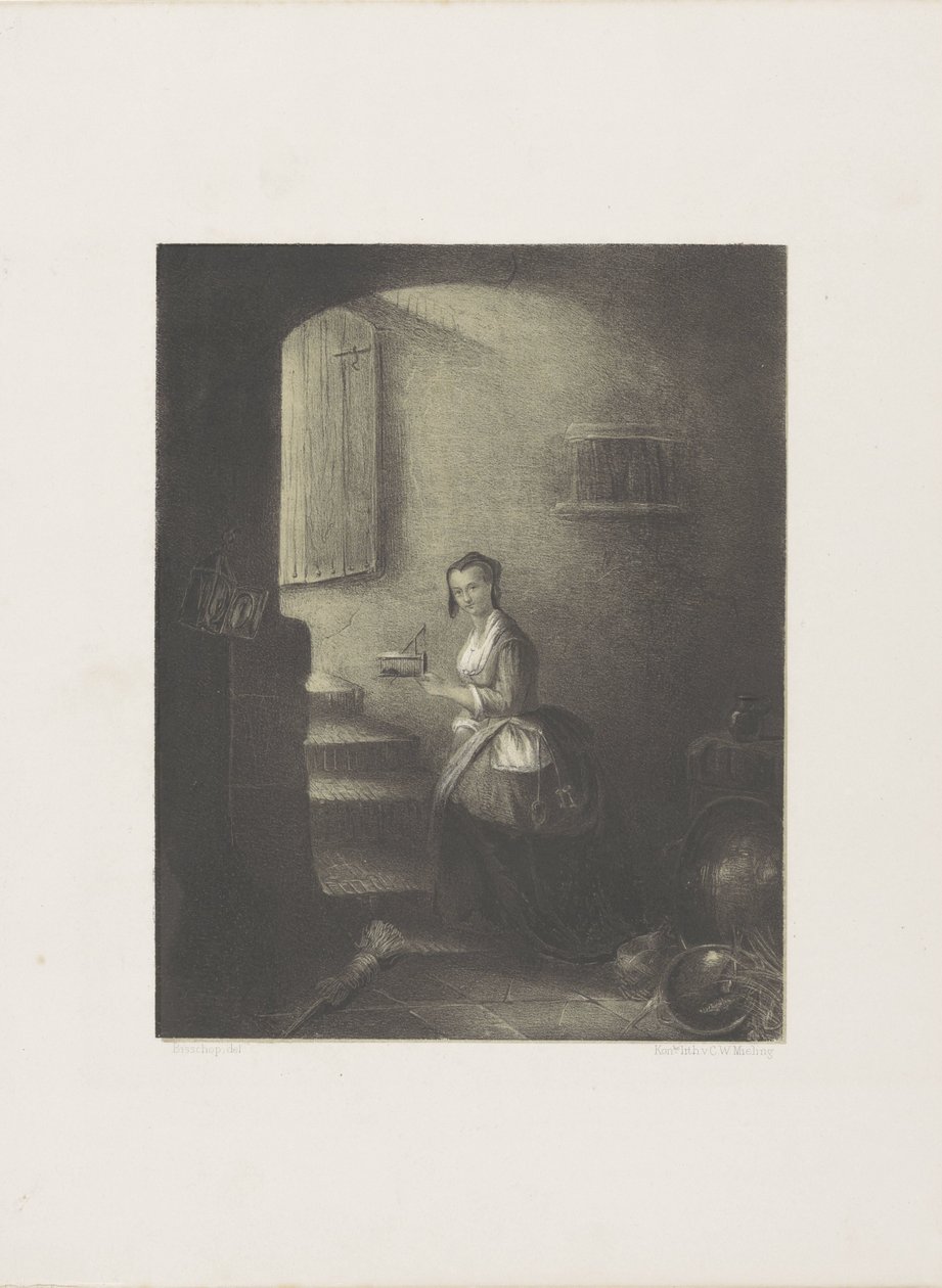 Nő egérfogóval alkotó: Christoffel Bisschop