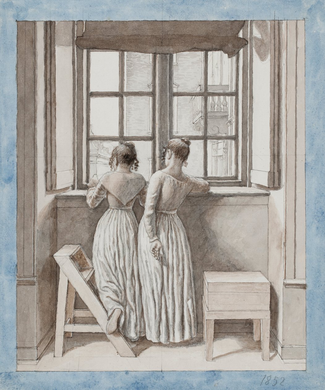 Egy ablakban a Művész Stúdióban alkotó: Christoffer Wilhelm Eckersberg