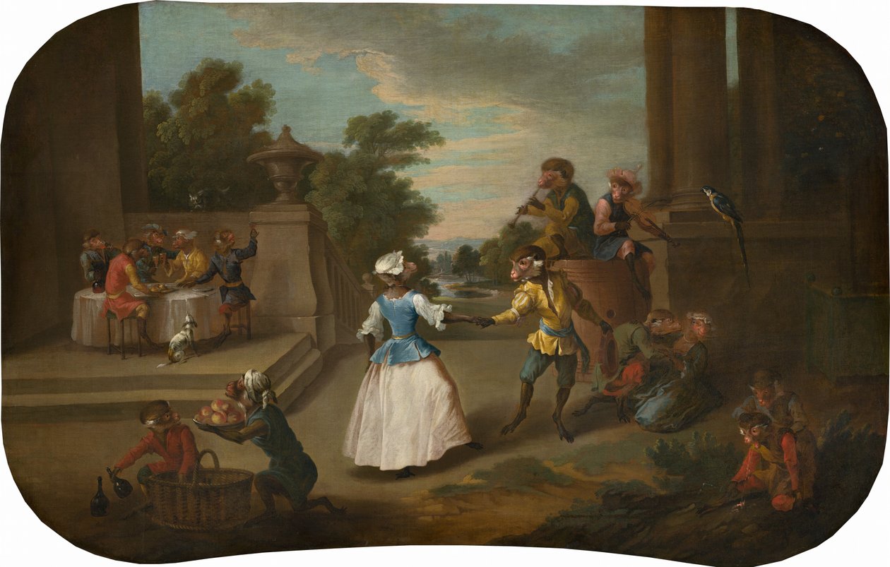 Singerie: A tánc c. 1739. alkotó: Christophe Huet