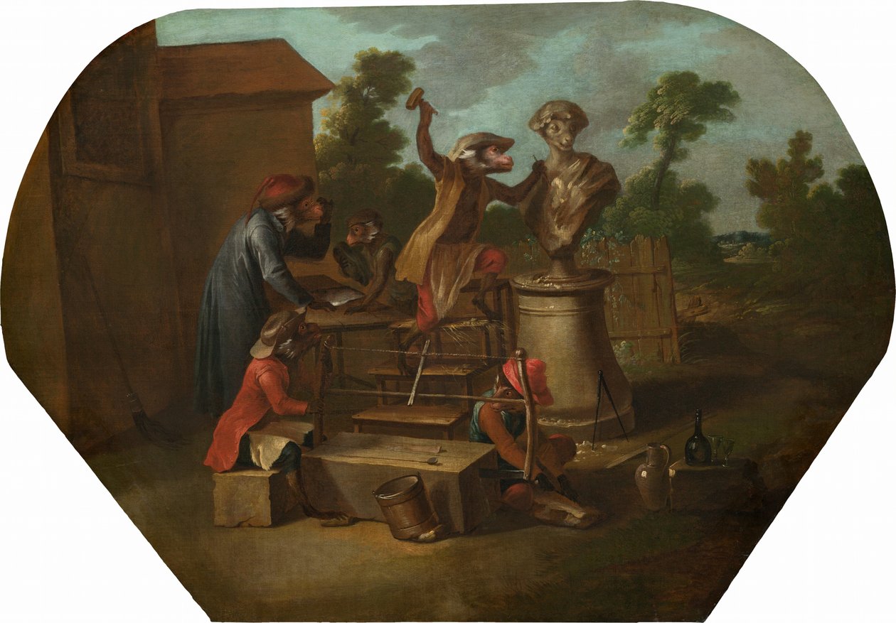 Singerie: A szobrász c. 1739. alkotó: Christophe Huet