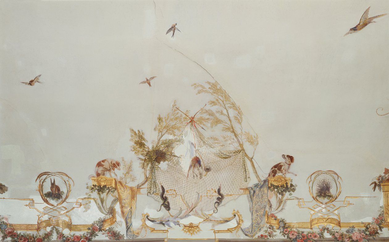 The Grande Singerie, részlet, 1735 körül (falfestmény) alkotó: Christophe Huet