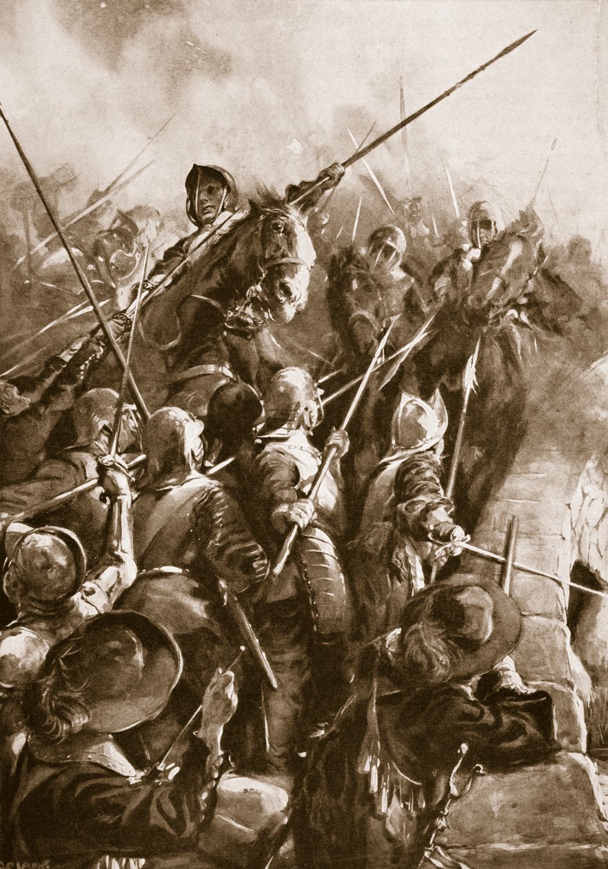 Preston, 1648. augusztus 17.: "Peke lökésére leverték őket a hídról" alkotó: Christopher Clark