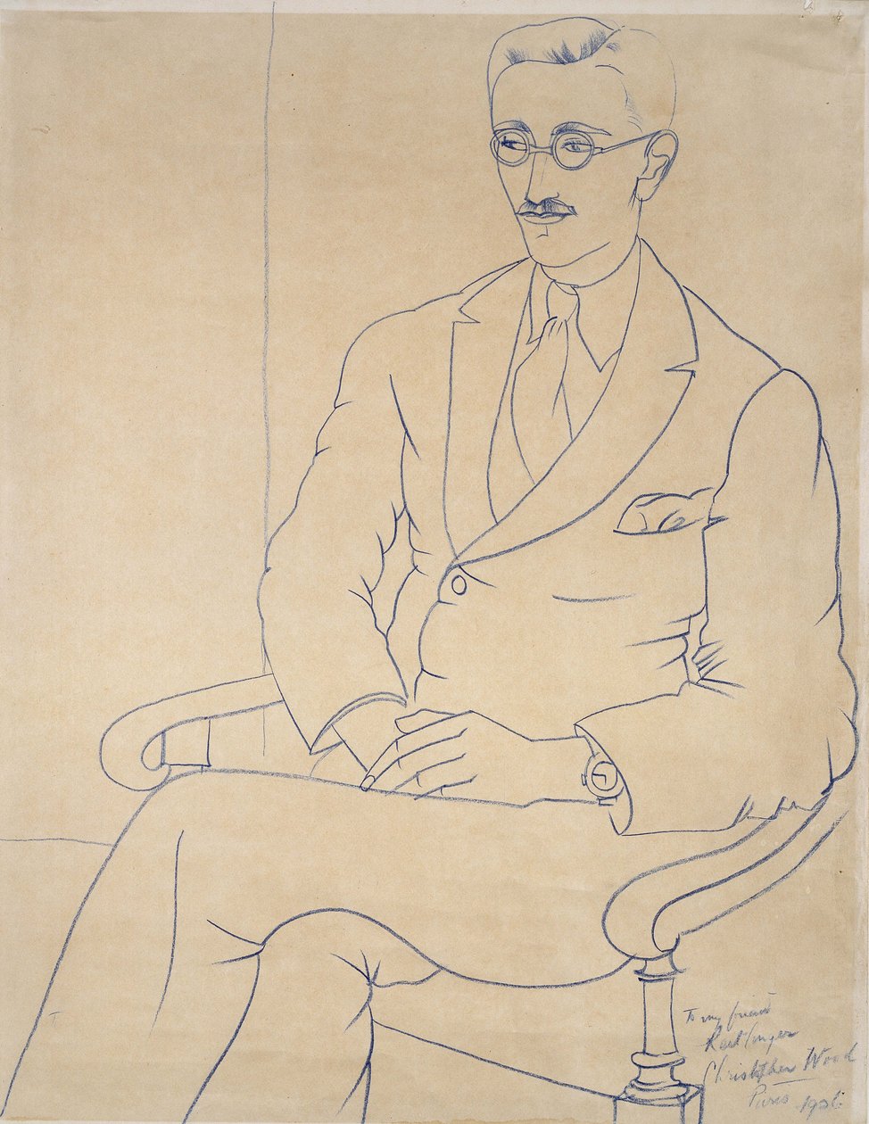 Gerald Reitlinger portréja, 1926 (kék kréta) alkotó: Christopher Wood