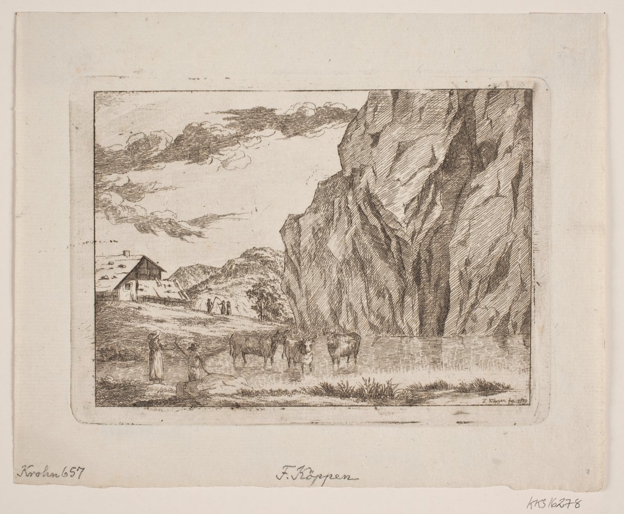 Hegyi táj alkotó: Christopher Friederich Köppen
