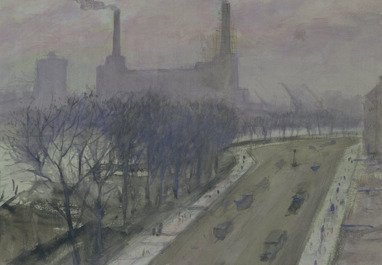 Battersea Erőmű, 1935 körül alkotó: Christopher Richard Wynne Nevinson