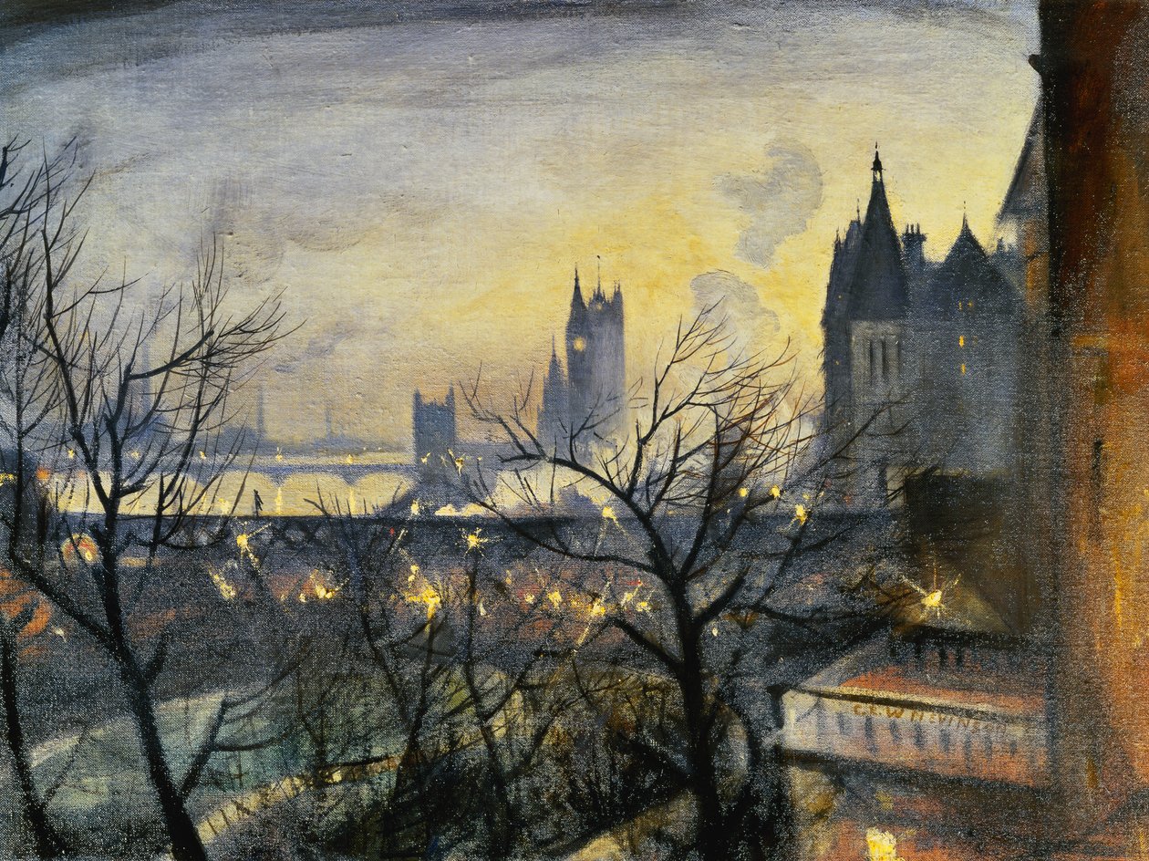 London Twilight az Adelphiből, alkotó: Christopher Richard Wynne Nevinson