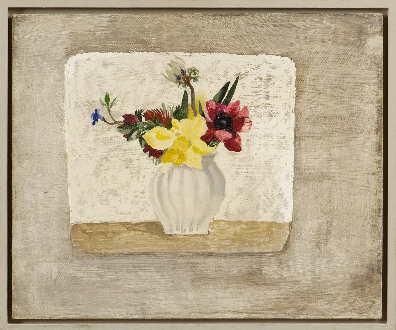 Tavaszi virágok fehér tégelyben, 1928 körül alkotó: Christopher Wood