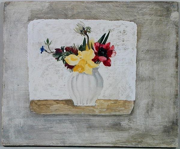 Tavaszi virágok fehér tégelyben, 1930 körül alkotó: Christopher Wood