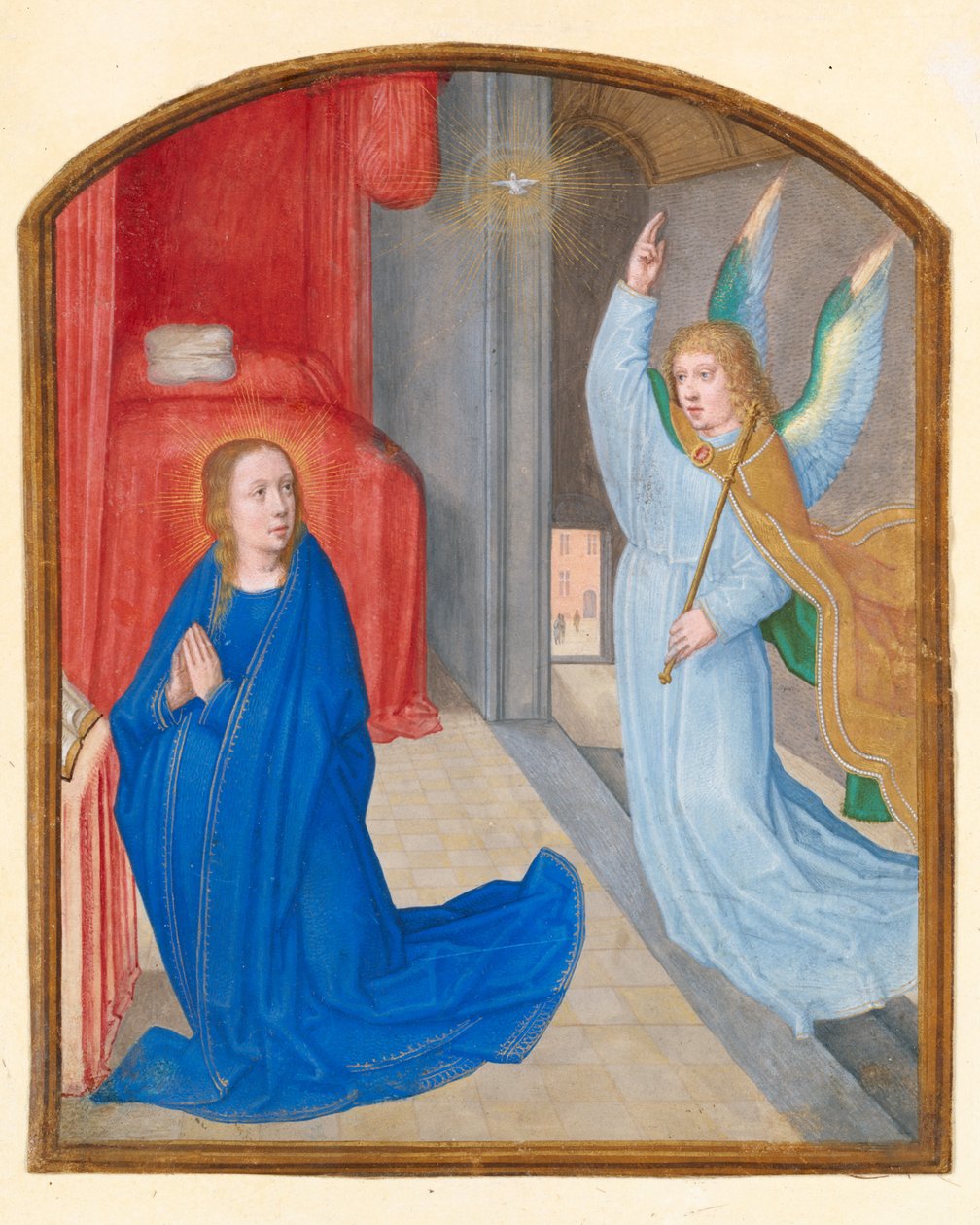 Az Angyali üdvözlet, kb. 1510. alkotó: Circle of Gerard David
