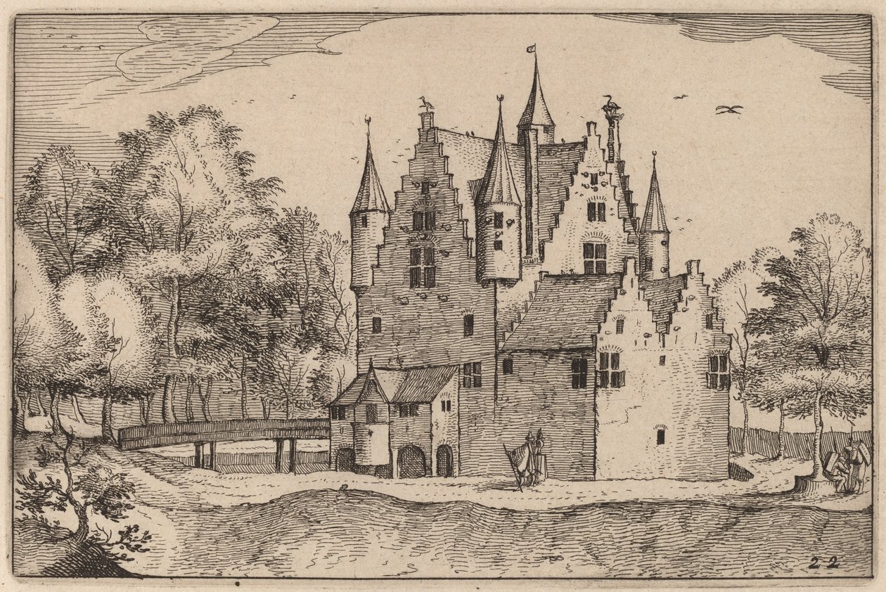 Egy kastély alkotó: Claes Jansz Visscher after Johannes van Doetechum, the Elder after Lucas