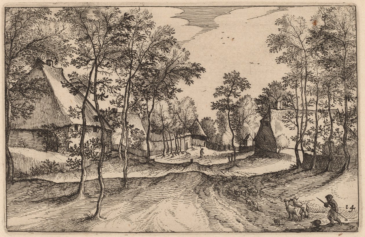 Falusi út alkotó: Claes Jansz Visscher after Johannes van Doetechum, the Elder after Lucas