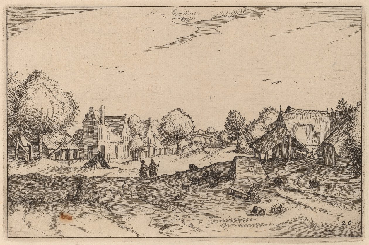 Falusi út alkotó: Claes Jansz Visscher after Johannes van Doetechum, the Elder after Lucas