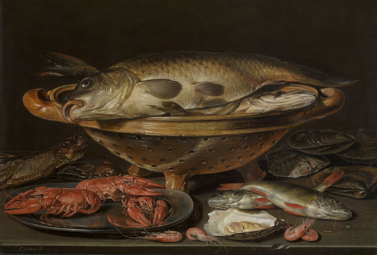 Csendélet halakkal, kb. 1612-1621. alkotó: Charlotte Evans