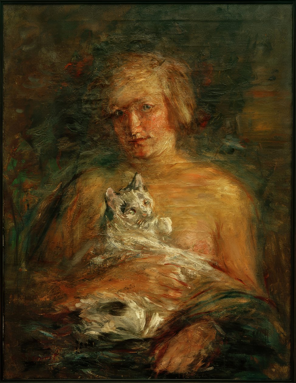 Lány macskával alkotó: Clara Siewert