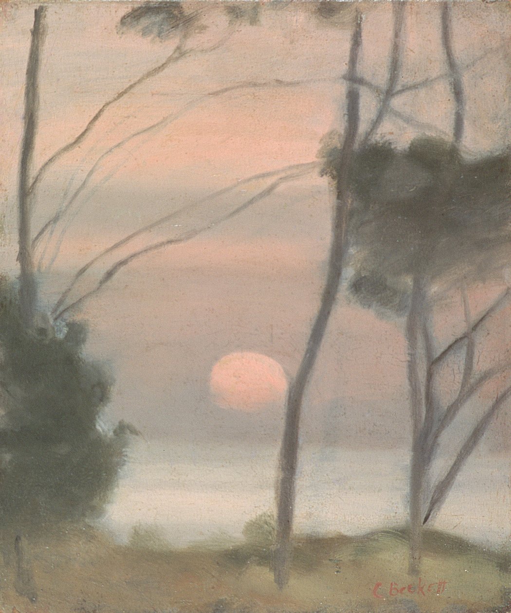 Moonrise, Mentone (olaj, papírlemez) alkotó: Clarice Beckett