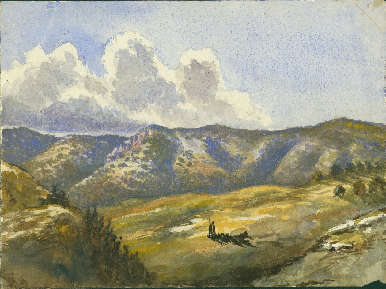 Mount Carmel, 1872 (wc és ceruza papíron) alkotó: Claude Conder
