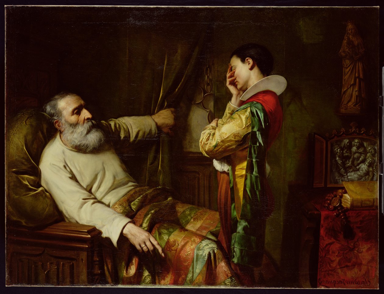 Kolumbusz Kristóf (1450-1506) utolsó pillanatai 1870 alkotó: Claude Jacquand