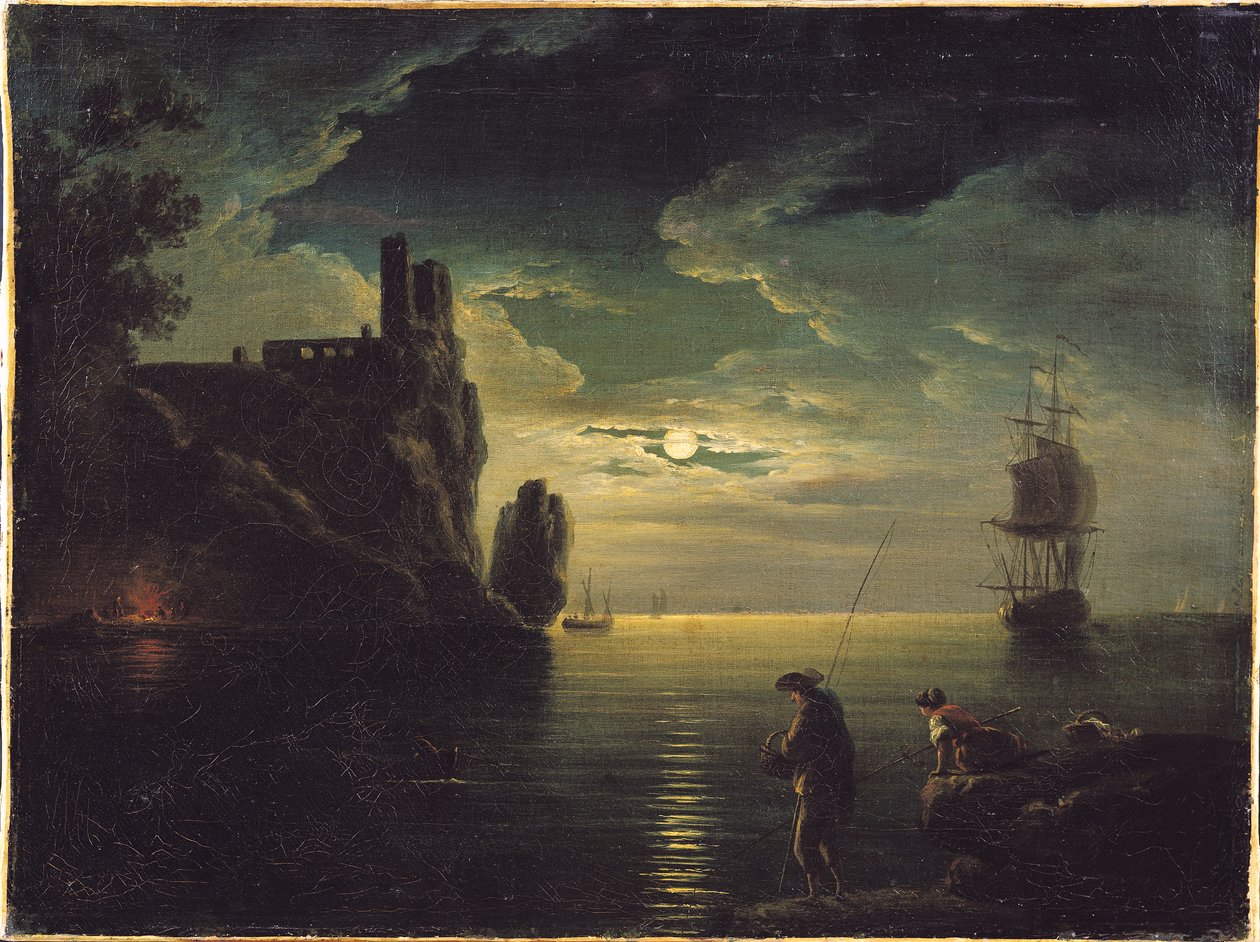 Esti tengeri táj alkotó: Claude Joseph Vernet