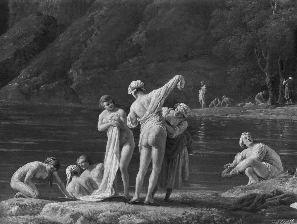 Reggel, The Bathers, központi részlet, 1772 (lásd még: 414960 és 414962) alkotó: Claude Joseph Vernet