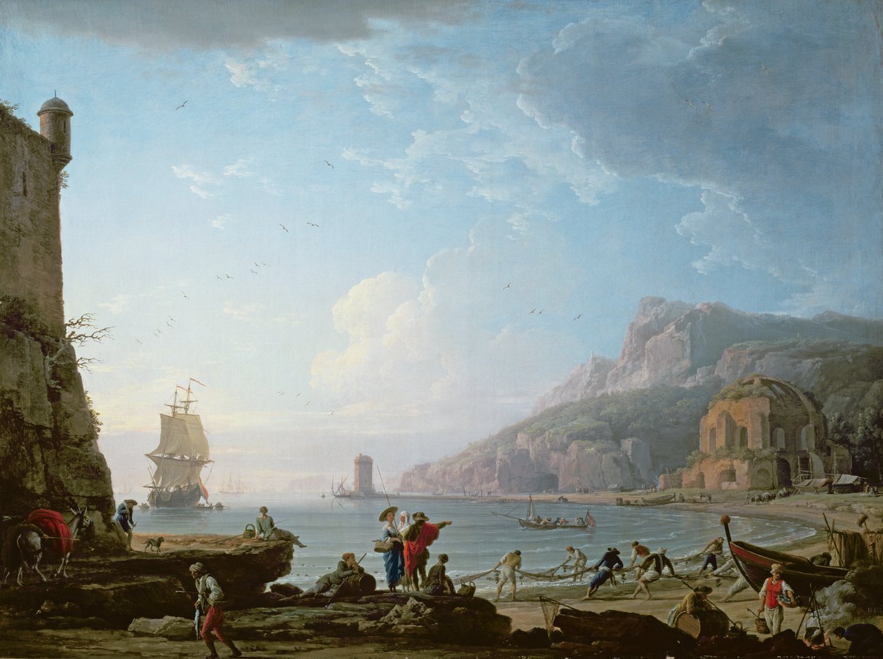 Reggeli jelenet egy öbölben, 1752 alkotó: Claude Joseph Vernet