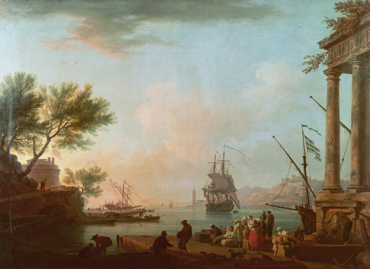 Tengeri kikötő, Napkelte, 1757 alkotó: Claude Joseph Vernet