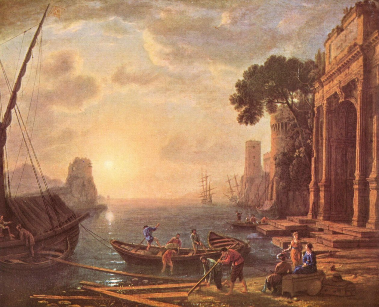Kikötő napnyugtakor alkotó: Claude Lorrain